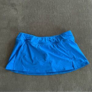 NWOT Womens LANDS’END Aqua Blue Mini SwimMini Swim Skirt Size 8